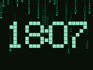 Matrix face: 18:07 built from green glyphs with a rain of characters falling behind it.