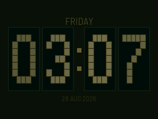 The nixie face at 03:07, dimmed for the night.